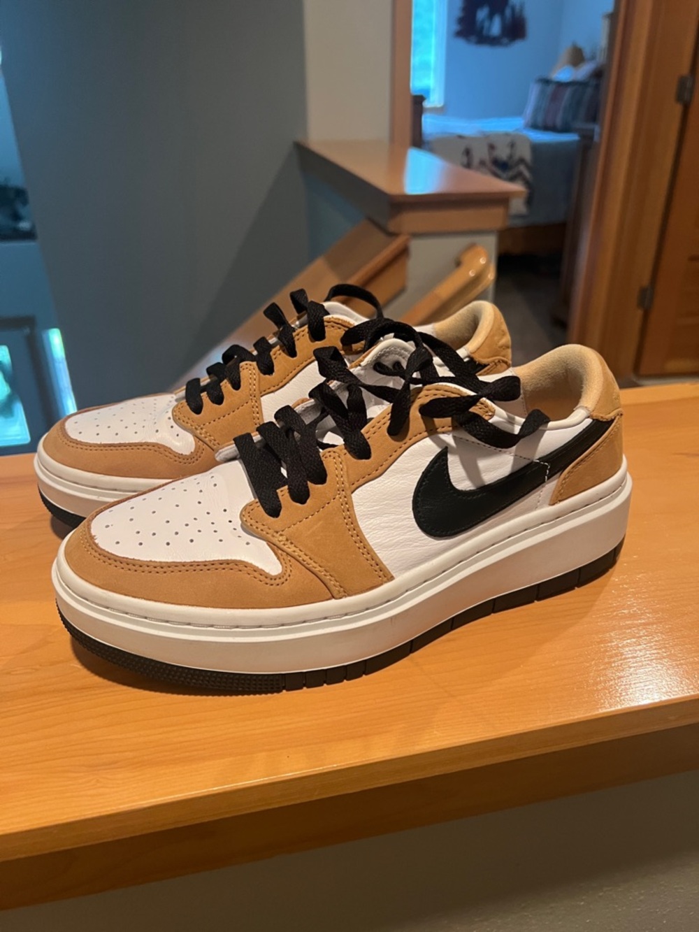 Nike Men’s White, Tan & Black Low-Top Sneakers